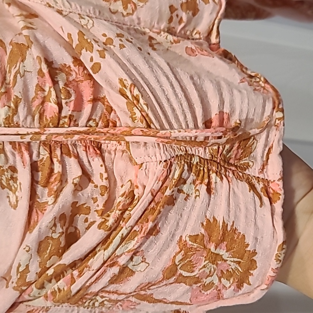 Free People Ruched Pink Top - Picture 2 of 7